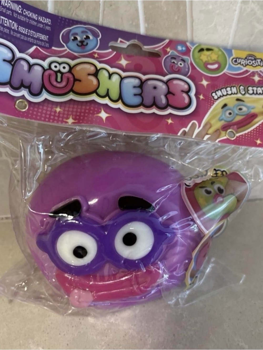 Orb Curiosities Smushers Face Swap Squishy Squeeze Stress Relief Toy PURPLE